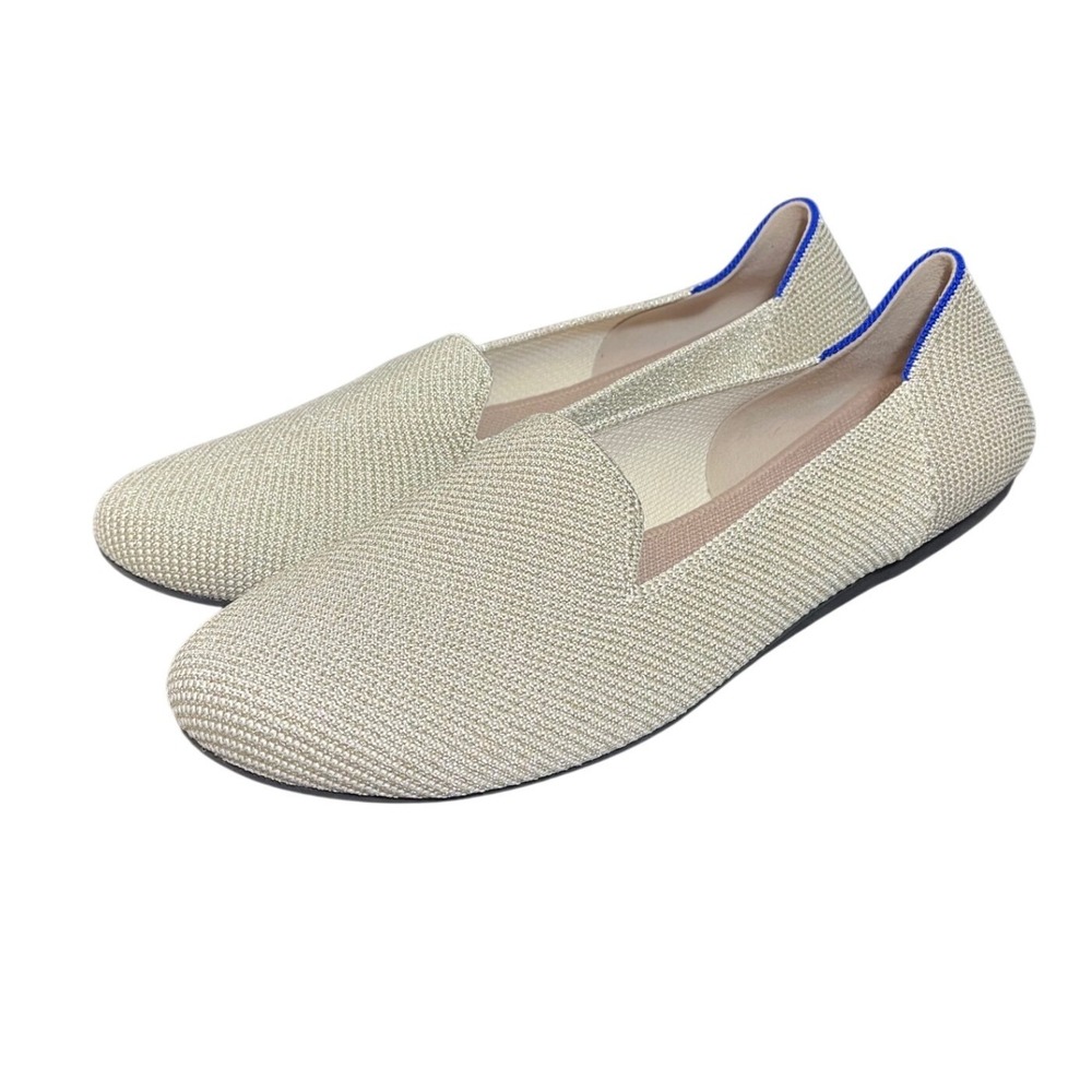 Rothy's Women's The Loafer In Diamond Twill (Sparkling) Size 8.5 Knit Shoes Flat